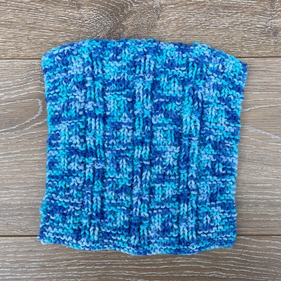 Set of 3 Handmade Multi Blue Shade Dishcloths - Picture 5 of 8